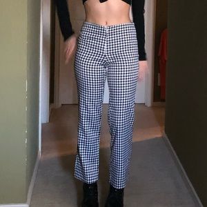 90s houndstooth kick flare pants club kid vibes